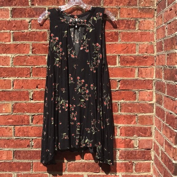 Free People Tree Swing Black Floral Tunic Dress - Picture 3 of 10